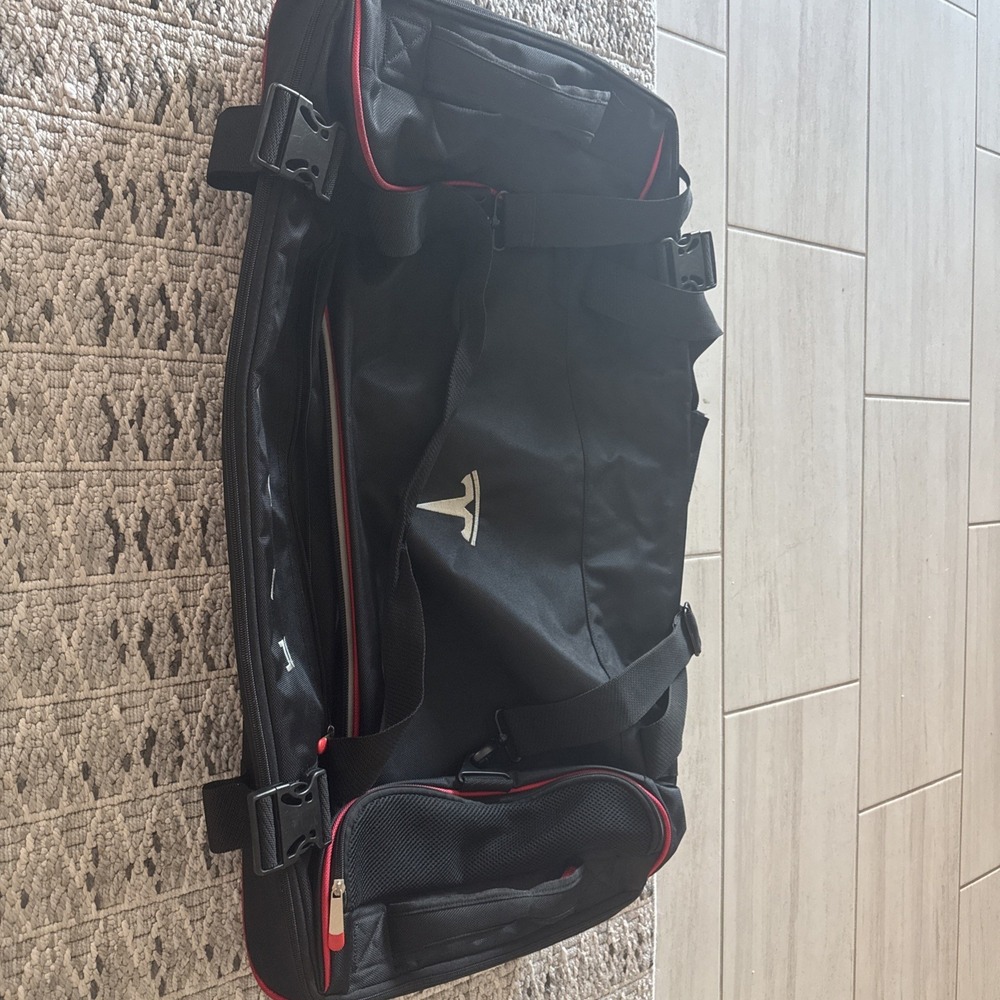 Tesla Model S Trunk Rolling Duffel Bag 32" 2 Wheel Black Red OEM Rare